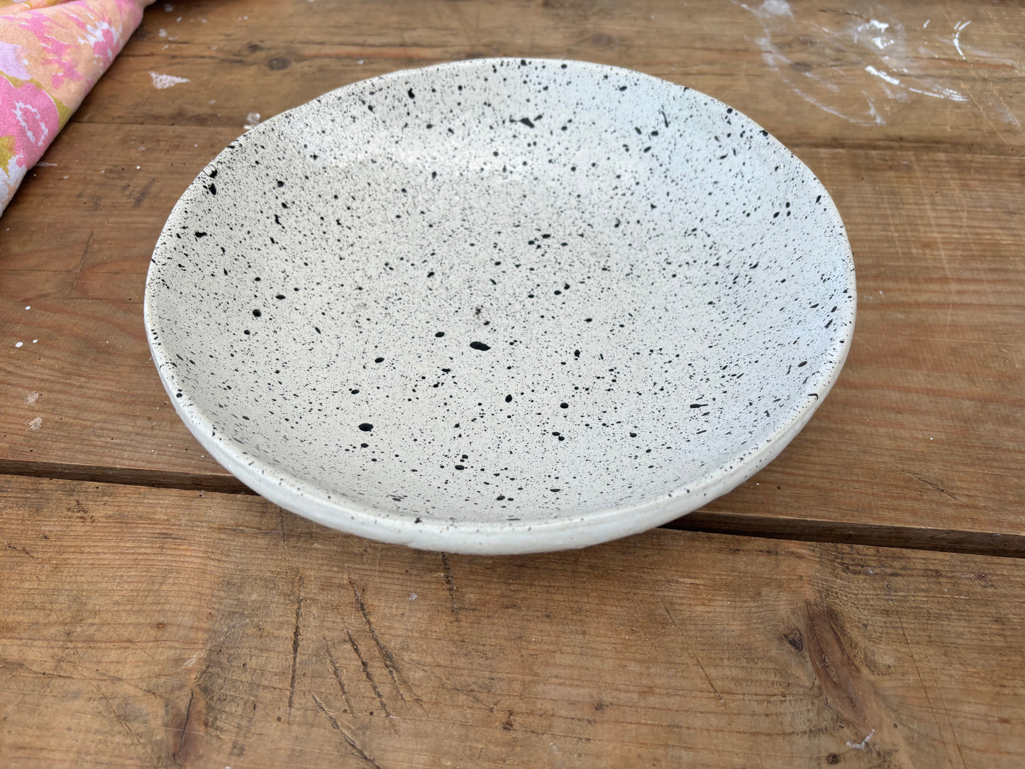 Corbeille à fruit - blanc brillant tacheté