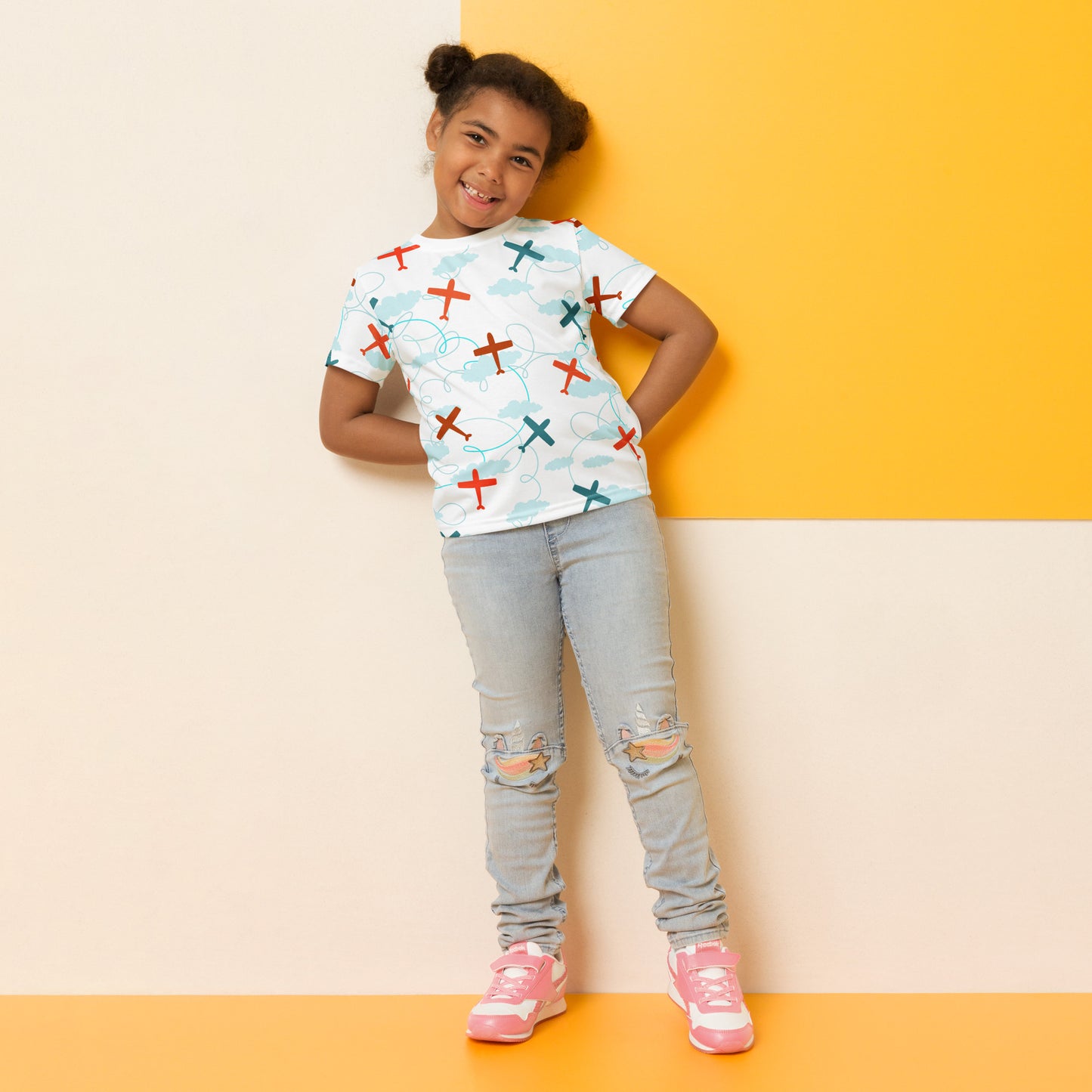 T-shirt col ras du cou enfant - planes