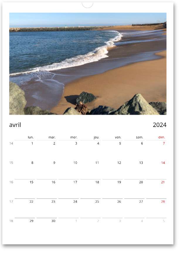 Calendrier mural 2024 - La côte basque à travers les saisons