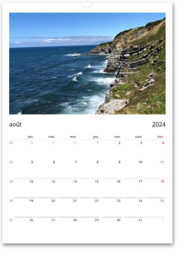 Calendrier mural 2024 - La côte basque à travers les saisons