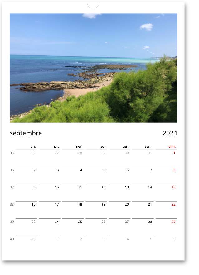 Calendrier mural 2024 - La côte basque à travers les saisons